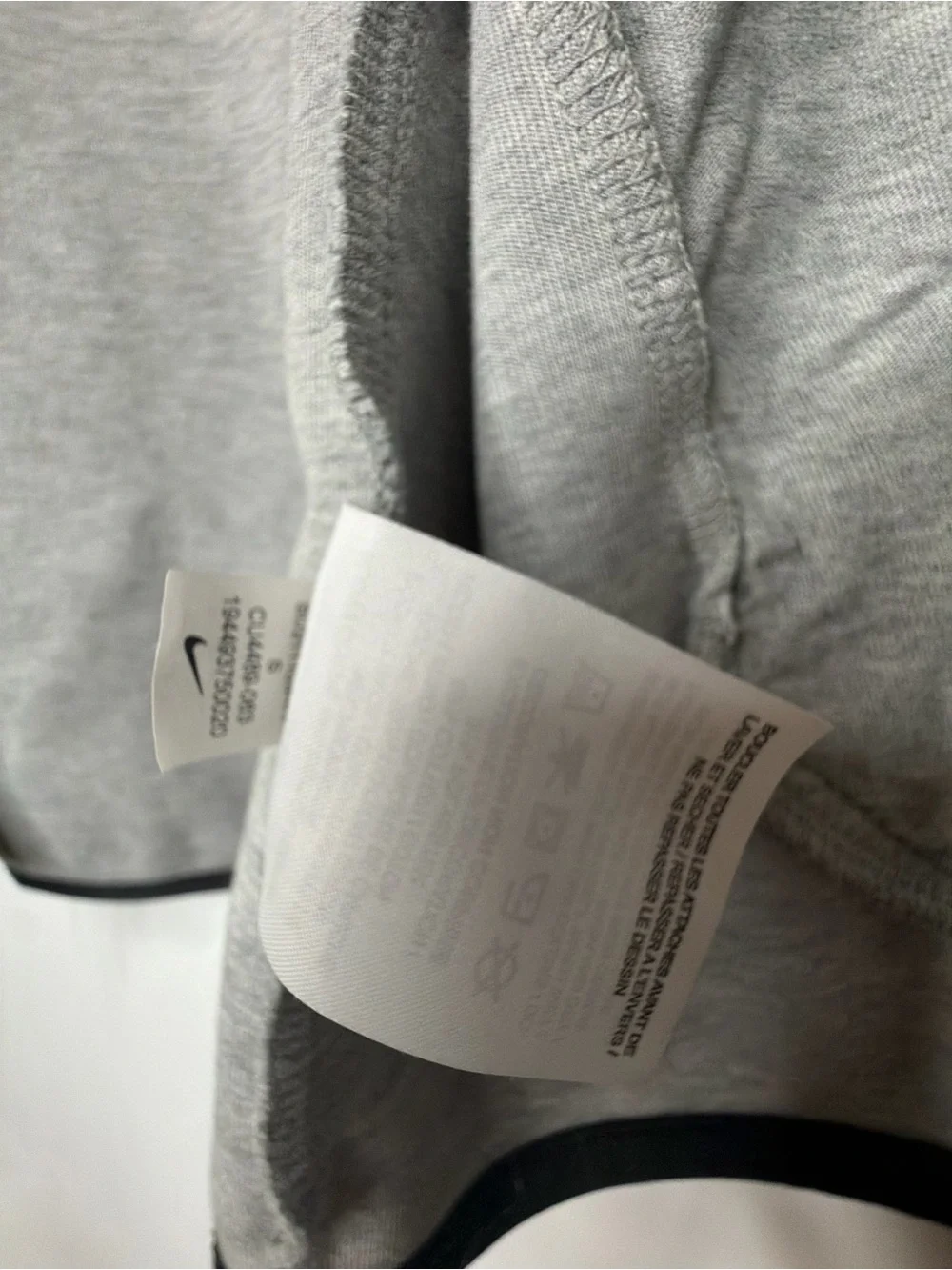 Nike Light Gray Tech Zip Hoodie with Black Accents
